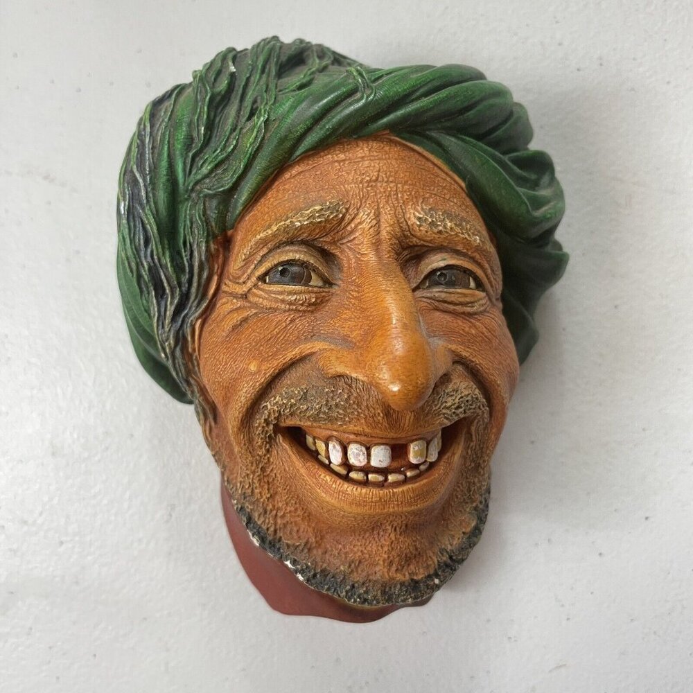 Vintage Bossons Kurd Chalkware Head by Congleton 1967 England 5”
